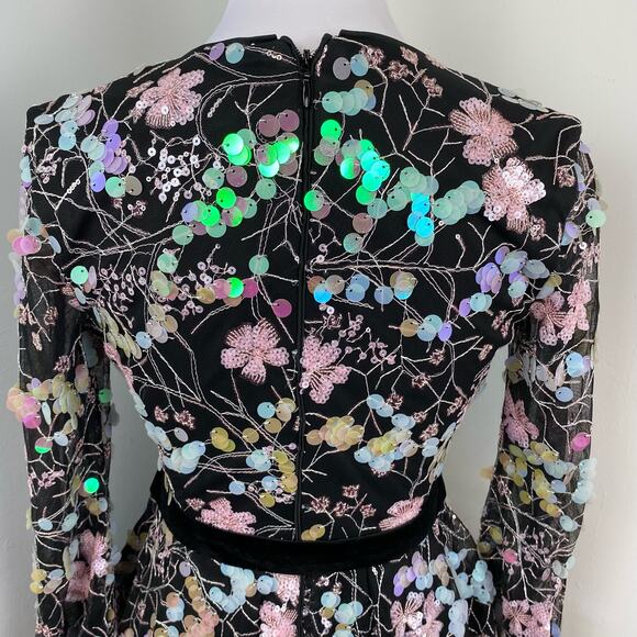 ModCloth Forever U Wrap Dress Multi Iridescent Pastel Sequins Size 2 $214 Fairy - Picture 10 of 13